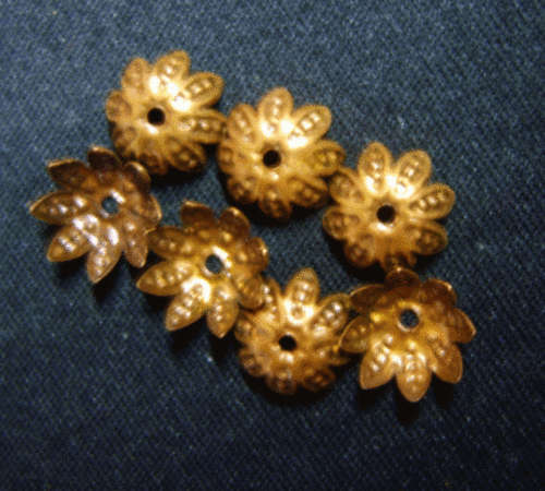 Copper Beadcaps,  10mm - Pack of 50.