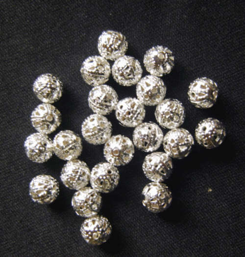 Silver Tone Filigree Spacer, 6mm - Pack of 50.