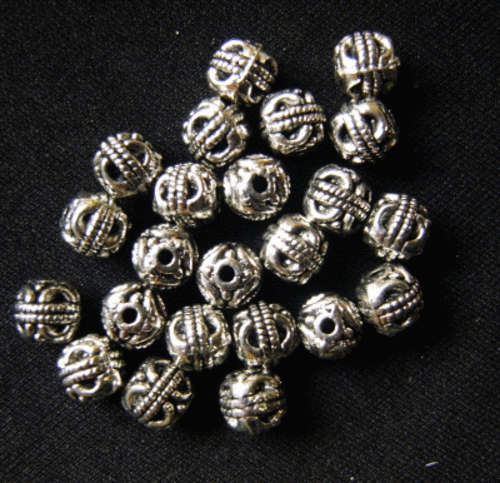 Nickle Patterned Spacer, 6mm - Pack of 50.