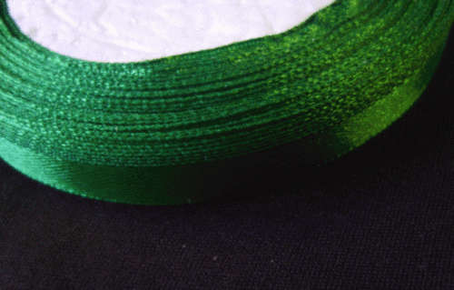 Special : Green Satin Ribbon, 10mm - Per Roll of 25yrds.