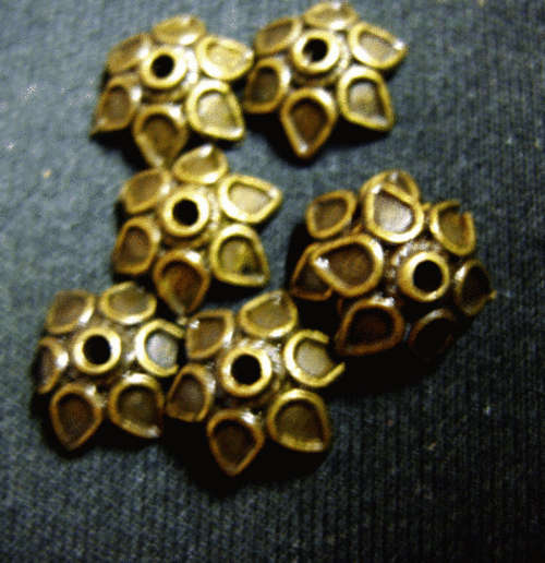 30% Off Sale!!  Bronze Beadcap, 9mm - Pack of 50.