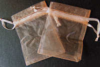 Christmas Sale!!  Peach Organza Bags , 12cm X 19cm - Sold Individually.