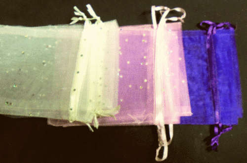 30 Organza Bags,+/- 10cm X 14cm! Deep Purple, Pink and Cream! 10 of each!