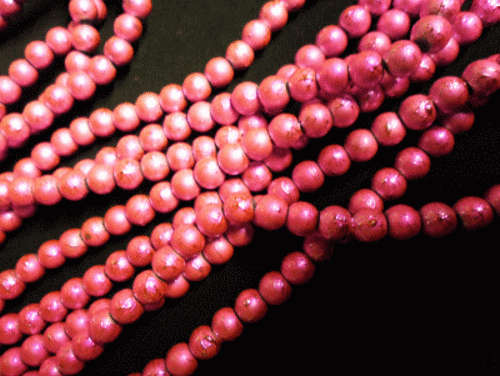 Pink Splash Glass Beads, 6mm - Pack of 50.