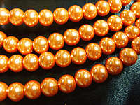 Tropical Tangerine Glass Pearls, 4mm - String of +/- 200.