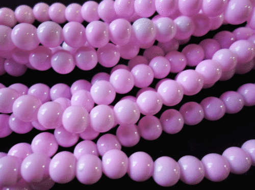 30% Off Sale! Pink Opaque Glass Rounds  , 6mm - Per String of +/- 140.