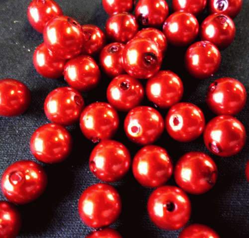 Acrylic Burgandy Pearls, 8mm - Pack of 50.