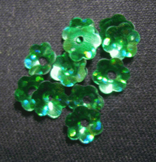 Sequin Sell Out!! Emerald Petal Sequins, 6mm - Pack of 200.
