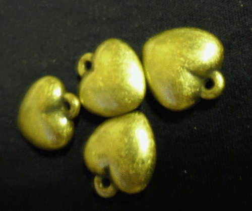 Bronze Metalized Heart, 20mm x 18mm - Pack of 5.