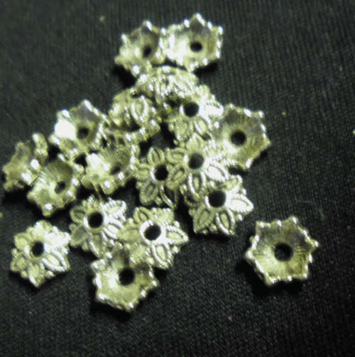 Nickle Beadcap, 8mm - Pack of 50.