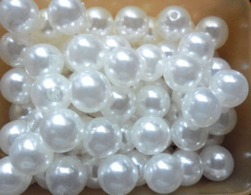 WINTER SALE!!  Acrylic White Pearls, 8mm - Pack of 50.