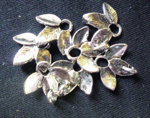 Nickle Leaf Charm, 13mm x 15mm - Pack of 10.