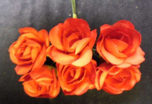 Red Paper Rose, 30mm Bloom - Per Bunch.