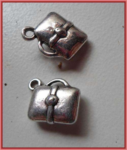 FOR A TENNER SALE!! Nickle Handbag Charm, 12mm x 12mm - Pack of 5 X 2!
