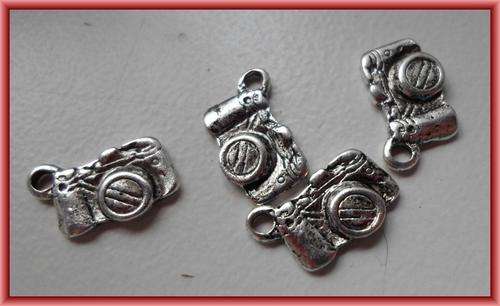 Nickle Camera Charm, 12mm x 8mm - Pack of 10.