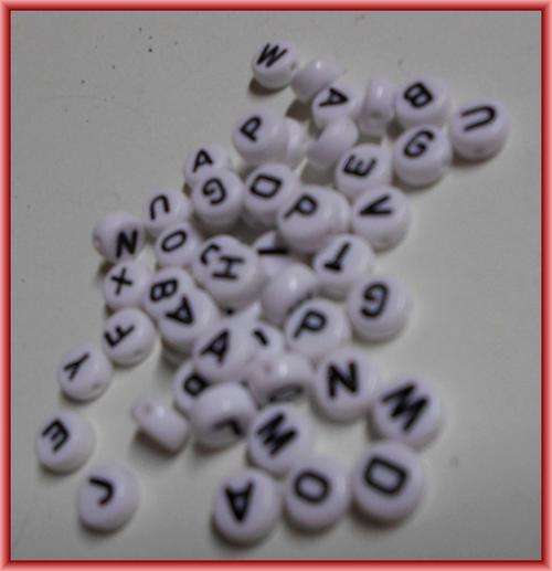 White Acrylic Alphabet Discs, 7mm - Pack of 50.