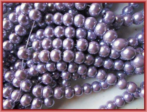 Soft Lilac Glass Pearls, 6mm - String of +/-150.