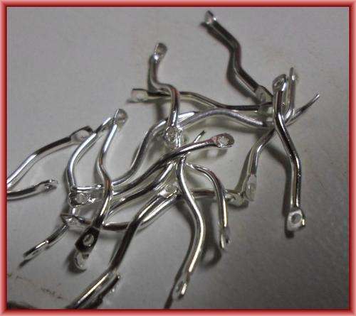 MUST GO!! SIlver Tone S-Connector, 1.2mm x 20mm  - Pack of 50.