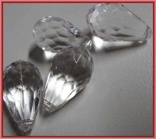 FOR A TENNER SALE!! Acrylic Clear Facet Drop, 24mm - Pack of 10 X 2!