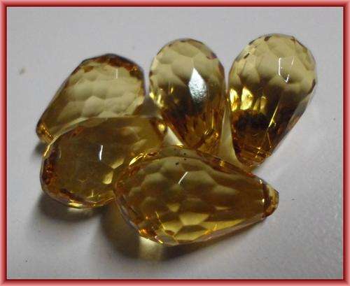 Acrylic Honey Facet Drop, 24mm - Pack of 10.
