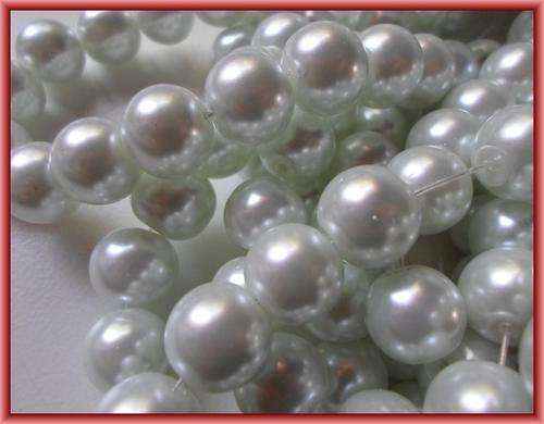 White Glass Pearls, 10mm - String of +/- 85.