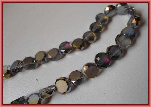 Gold AB Facet Glass, 8mm - String of +/-35.