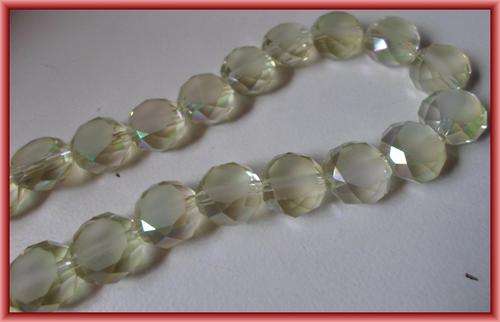 Cream AB Facet Glass, 12mm - String of +/-25.