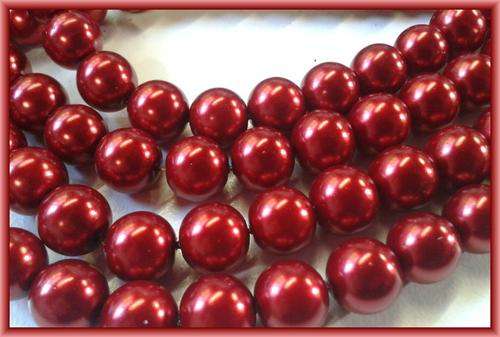 Must Go!!  Burgandy Glass Pearls, 12mm - Per String.(+/- 70)