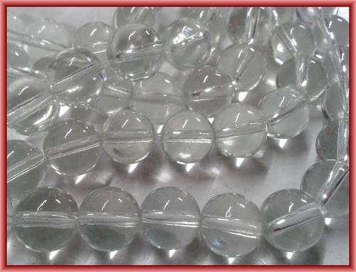 Clear Glass Rounds, 8mm  - Per String (+/- 100)