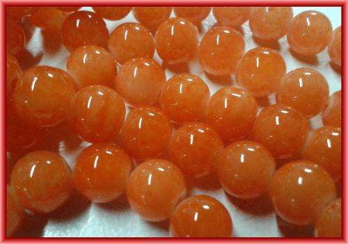Orange Smokey Glass Rounds, 8mm  - Per String (+/- 100)