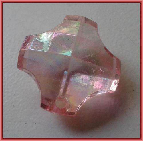 Pink Acrylic Bead, 25mm x 25mm - Sold Individually.