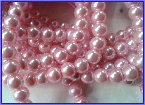 Pink Glass Pearls, 6mm - String of +/-150.