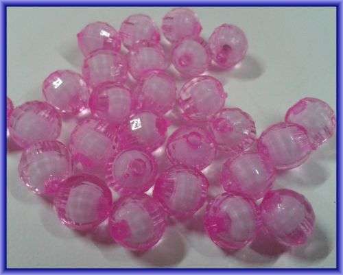 Pink Acrylic Facet Rounds, 8mm - Pack of 20.
