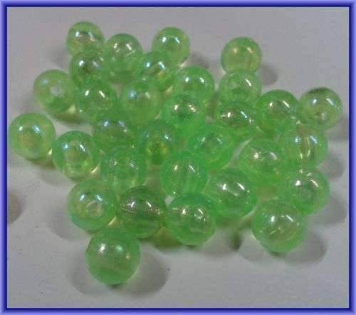Acrylic Green Rounds with AB, 8mm - Per Pack of 20.
