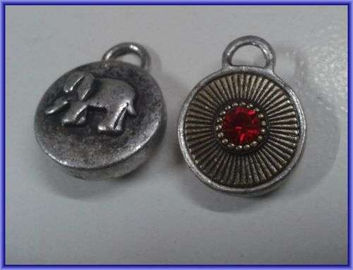 SPRING SALE!! Nickle Elephant Pendant, 19mm x 15mm - Sold Individually.