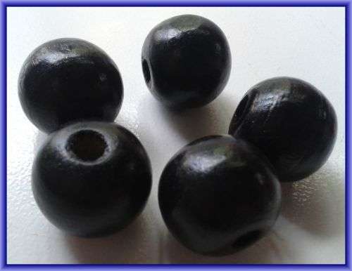 Black Wood Rounds, 20mm - Pack of 5.
