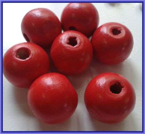 Red Wood Rounds, 20mm - Pack of 5.