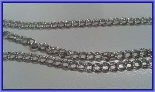 Nickle Chain, Double Link, 6mm - Sold per Meter.