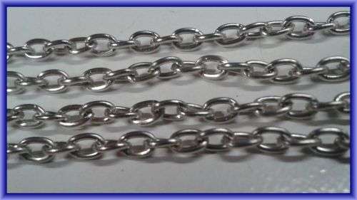 Nickle Chain, 3mm Link - Sold Per Meter.