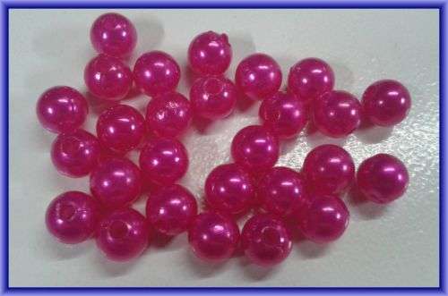 Acrylic Cherise Pearls, 8mm - Pack of 20.