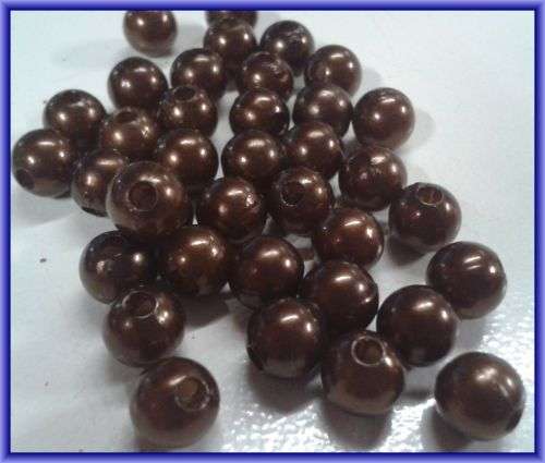 Acrylic Chocolate Pearls, 8mm - Pack of 20.