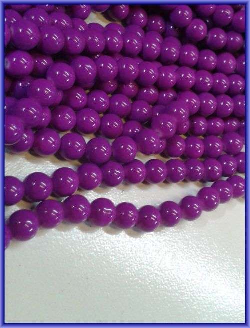 Purple Opaque Glass Rounds, 8mm - Per String(+/-100/string).