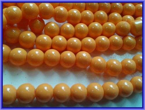 Apricot Opaque Glass Rounds, 8mm - Per String(+/- 105/string).