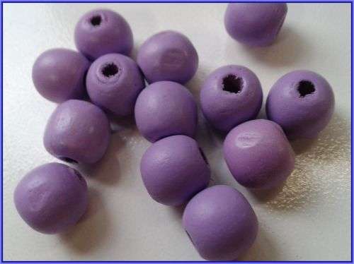 Purple Wood Rounds, 14mm - Pack of 20.