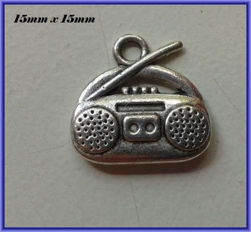 Radio Charm, 15mm x 15mm  - Pack of 10.