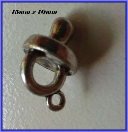 Pacifier Charm, 15mm x 10mm  - Pack of 10.