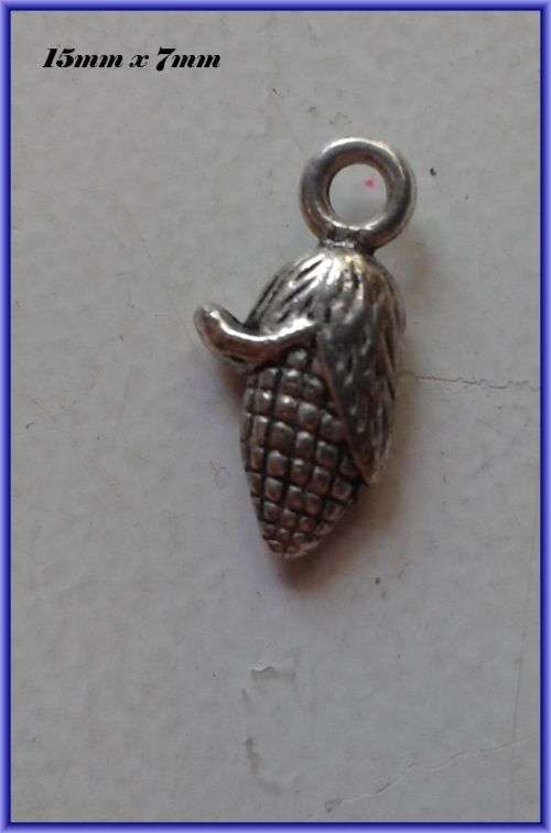 Mielie Charm, 15mm x 7mm  - Pack of 8.