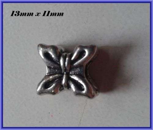 Bow Metal Bead, 13mm x 11mm - Pack of 5.