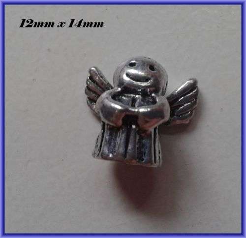 Angel Metal Bead, 12mm x 14mm - Pack of 5.