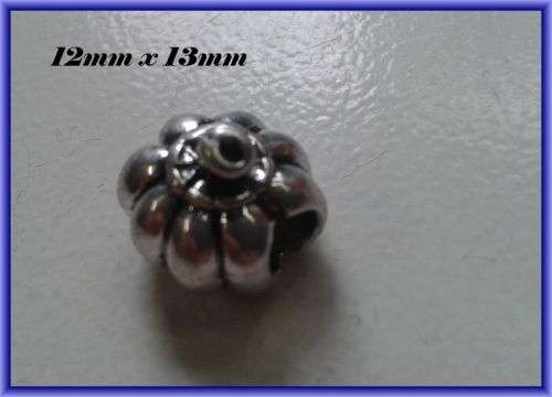 Pumpkin Metal Bead, 12mm x 13mm - Pack of 5.